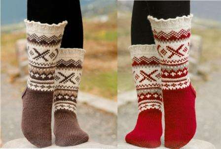 Strømper med et norsk mønster er vintersæsonens modetrend. Du kan strikke disse strømper selv eller købe dem i en butik.