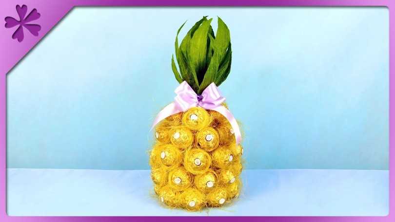 DIY ananás z cukríkov a šampanského: ako urobiť krok za krokom z fľaše - majstrovská trieda pre začiatočníkov, foto, video