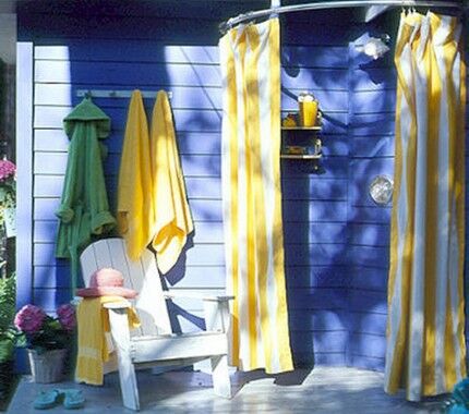 Opvarmede sommerbruserområder Adskillelse af badeområdet