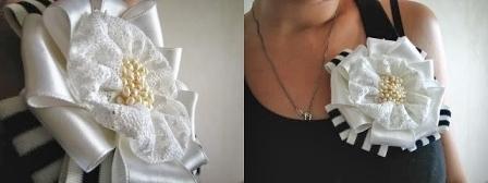 Καρφίτσα DIY από κορδέλες Πώς να φτιάξετε μια καρφίτσα από μια κορδέλα με τα χέρια σας