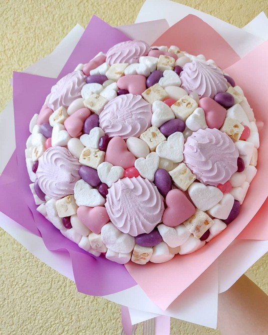 DIY kytice z marshmallow, marmelády a ďalších prísad, foto, majstrovská trieda pre začiatočníkov krok za krokom