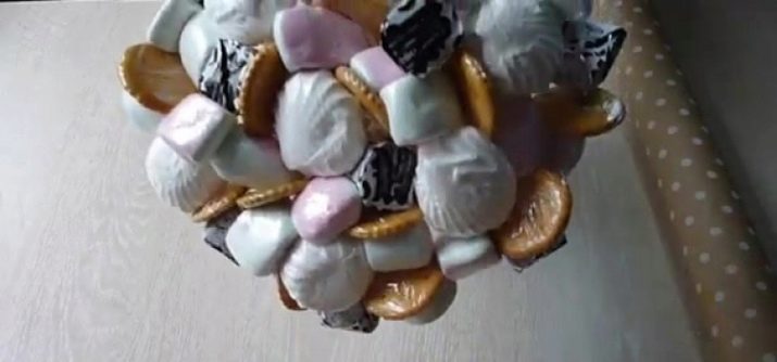 DIY kytice z marshmallow, marmelády a ďalších prísad, foto, majstrovská trieda pre začiatočníkov krok za krokom