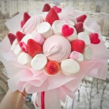 DIY kytice z marshmallow, marmelády a ďalších prísad, foto, majstrovská trieda pre začiatočníkov krok za krokom