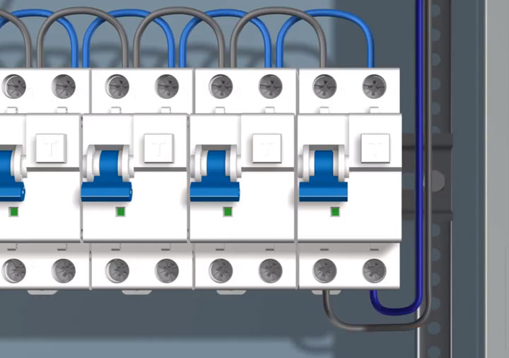 pripojenie kábla podlahového vykurovania cez difautomat