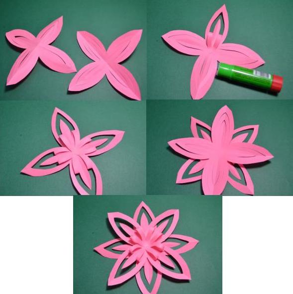Papierové kvety - schémy a šablóny na vytváranie papierových kvetov, etapa 13