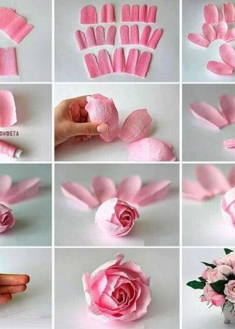 DIY papirblomster fotoeksempler: hvordan man laver håndværk til begyndere i en mesterklasse, hvad skal man gøre fra tyndt crepe -papir og fra tykt papir?