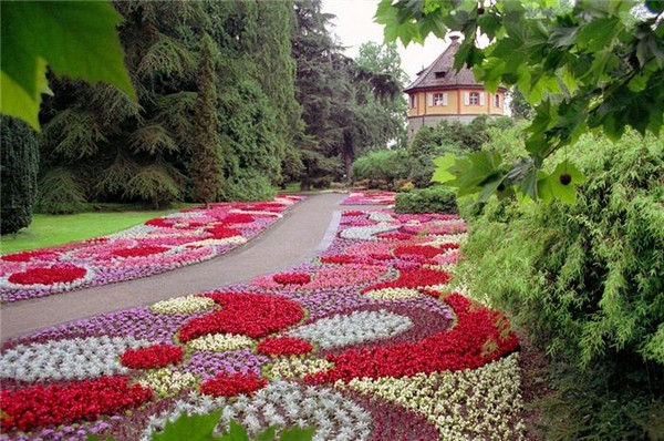 Blomsterhaver i landet: typer, hvordan man gør det selv, plantningsordninger med navne