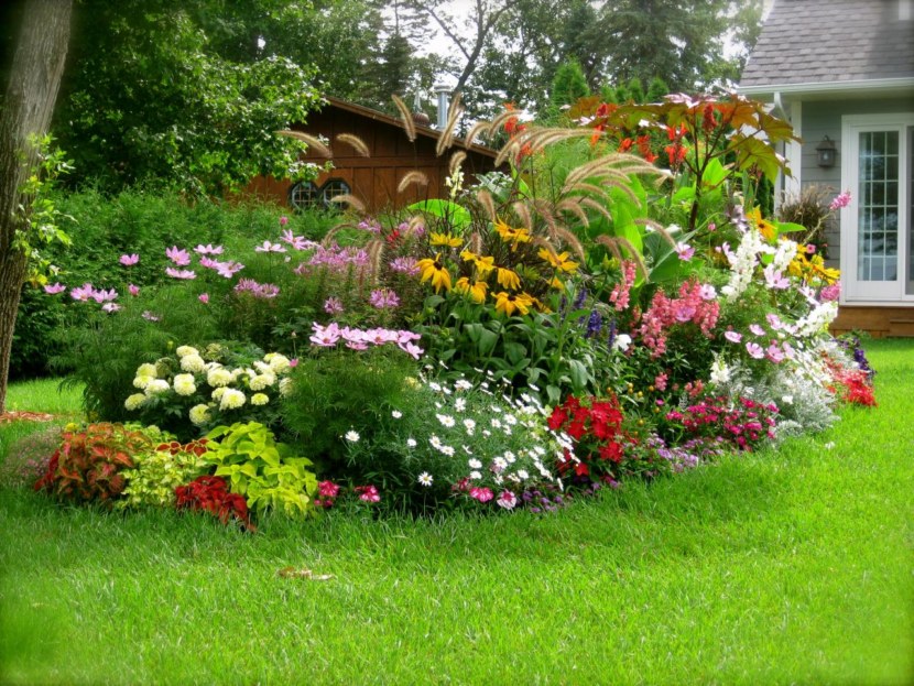 Blomsterhaver i landet: typer, hvordan man gør det selv, plantningsordninger med navne