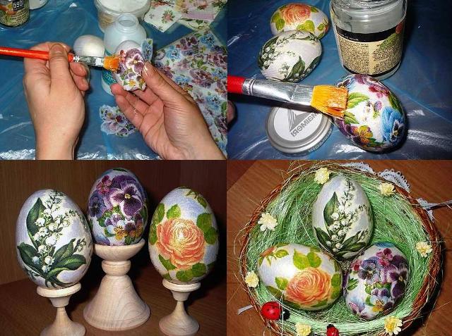 Decoupage vajíčka s obrúskami