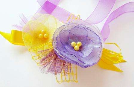 DIY organza blomster, mesterklasse for begyndere