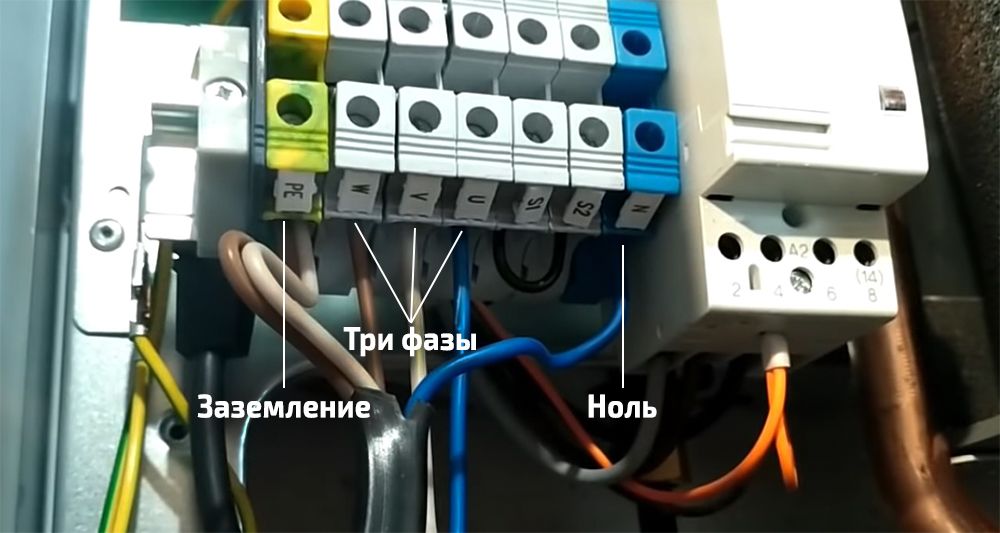 Elektrické zapojenie trojfázového elektrického kotla