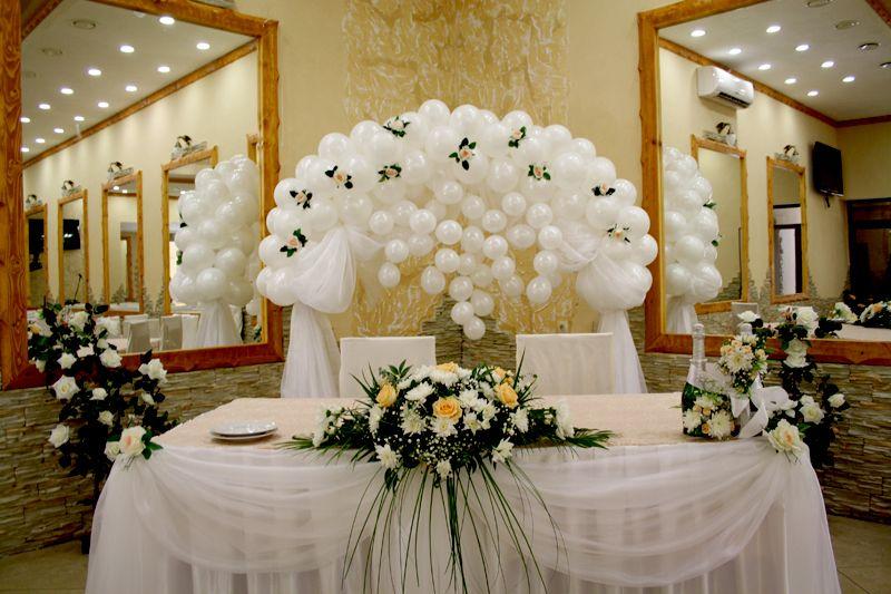 dekorere salen til brylluppet med balloner