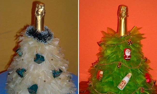 julehåndværk fra en flaske champagne