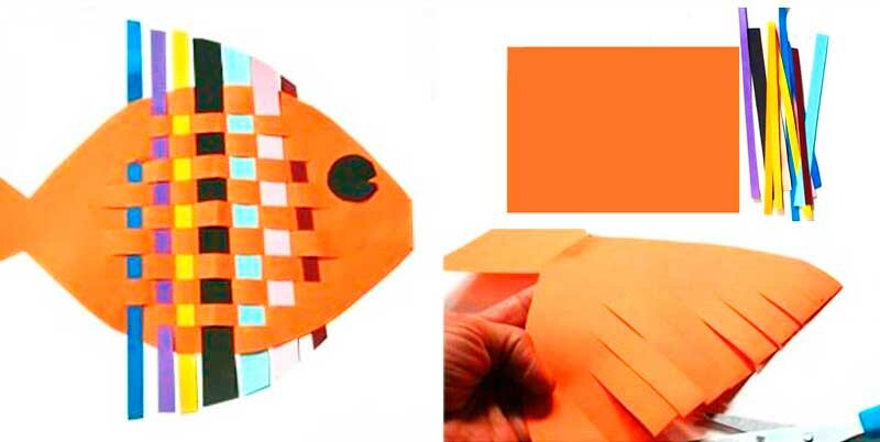 كيف تصنع سمكة ورقية بيديك + قالب سمكة للتقطيع