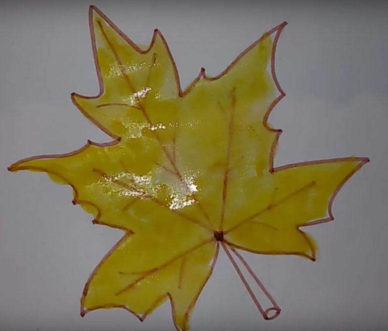 Πώς να σχεδιάσετε ένα φύλλο σφενδάμου σταδιακά: παραδείγματα fluo, βίντεο