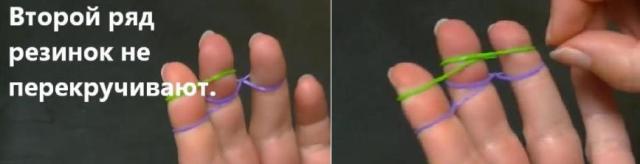 hvordan man væver armbånd fra elastikker