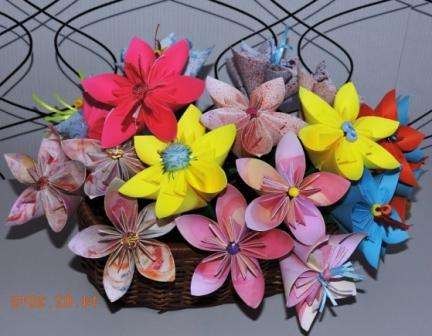 Kusudama للمبتدئين: مخطط الزهور ، الصورة