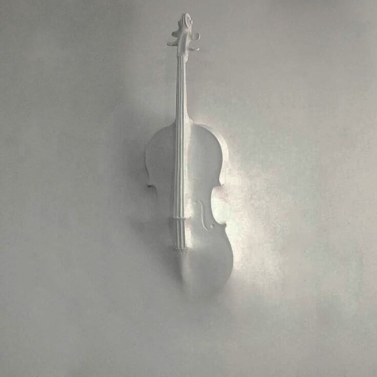 Ογκομετρική τρισδιάστατη εικόνα μουσικού βιολιού, η οποία απομένει να χτυπηθεί όμορφα με ένα σχέδιο