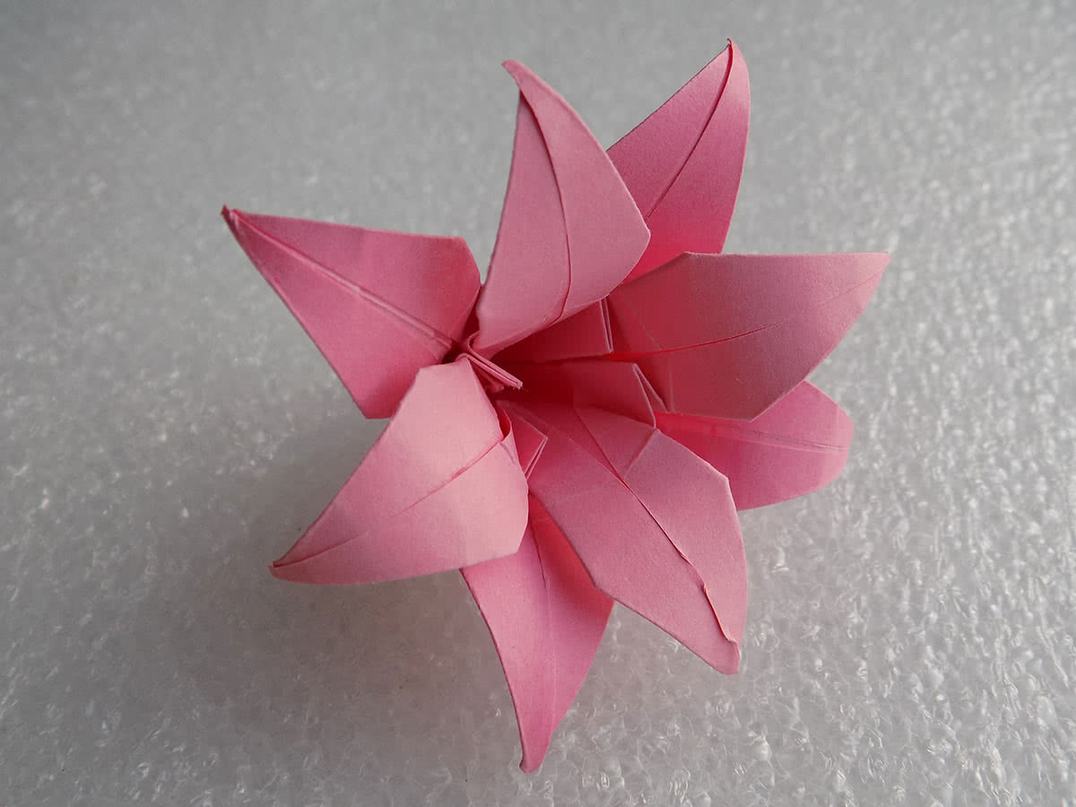 Origami ľalia, krok 24