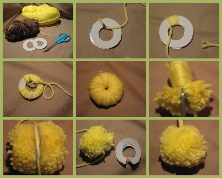Kuinka tehdä pompom turkista, langasta tai langasta valmistetulle hatulle-mestarikurssi pom-pomojen neulomisesta, valokuva- ja video-ohjeet