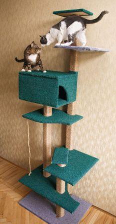 Το αποτέλεσμα είναι ένα όμορφο και αξιόπιστο σπίτι με ξύσιμο στύλους για γάτες
