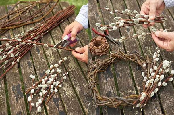 DIY påskekrans af skrotmaterialer