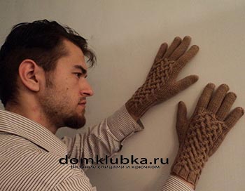 Ανδρικά γάντια με ενδιαφέρον μοτίβο