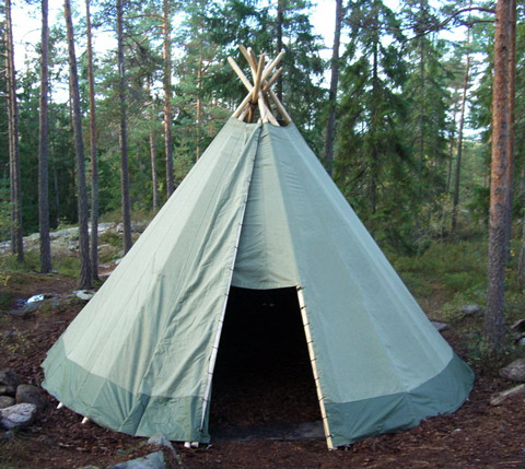 Lämmitetty huivi-chum (wigwam, yaranga)