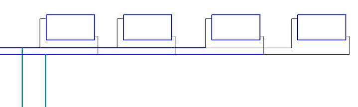 Dead-end layout af radiatorer, to-rør