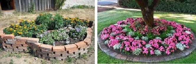 Hvis du har evnerne til at lægge mursten og sten, så prøv at bygge et stort blomsterbed på dit eget sted.