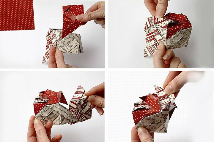 Podrobná montáž novoročnej gule origami s transformáciou