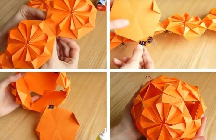 Príklady fotografií Kusudama: čo to je - ako vyrobiť kúzelnú modulárnu guľu z papiera vlastnými rukami, schémy na zostavenie kvetov origami