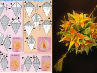 Kusudama fotoeksempler: hvad er det - hvordan man laver en magisk modulær kugle ud af papir med egne hænder, ordninger til samling af origami blomster