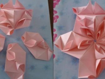 Príklady fotografií Kusudama: čo to je - ako vyrobiť magickú modulárnu guľu z papiera vlastnými rukami, schémy na zostavenie kvetov origami