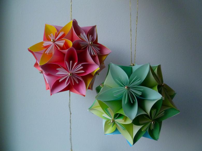 Kusudama: muligheder, fotodiagrammer, hvordan man laver kusudama -bolde ud af papir