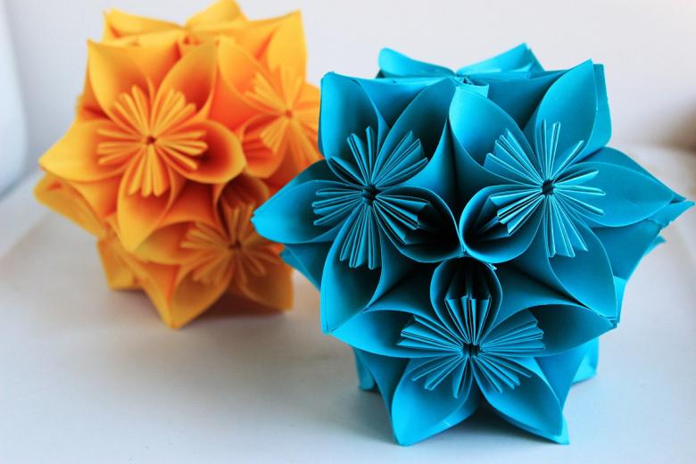 Kusudama: muligheder, fotodiagrammer, hvordan man laver kusudama -bolde ud af papir