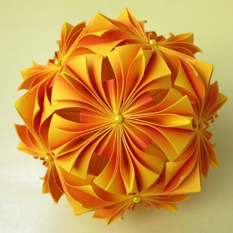 Kusudama: muligheder, fotodiagrammer, hvordan man laver kusudama -bolde ud af papir