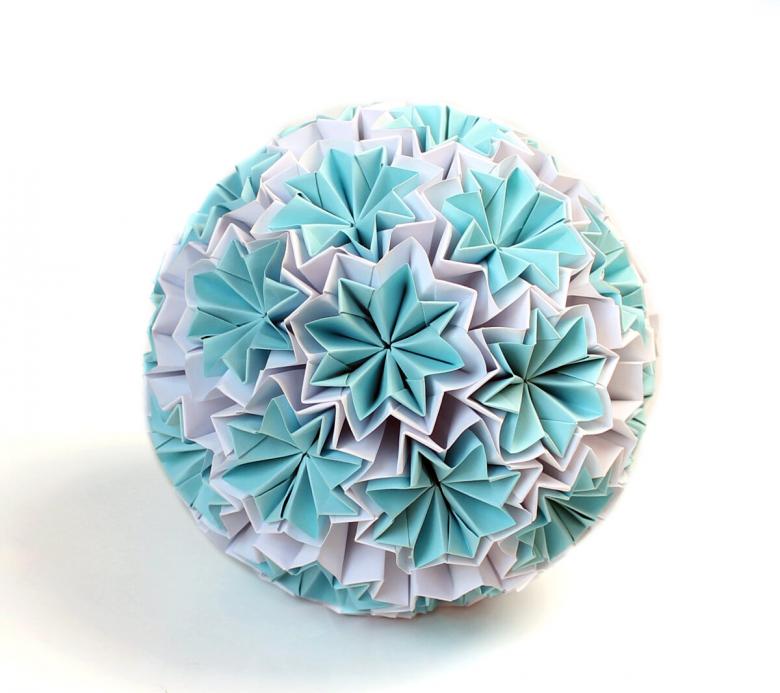 Kusudama: muligheder, fotodiagrammer, hvordan man laver kusudama -bolde ud af papir