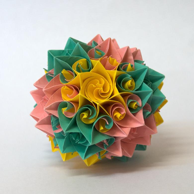 Kusudama: muligheder, fotodiagrammer, hvordan man laver kusudama -bolde ud af papir