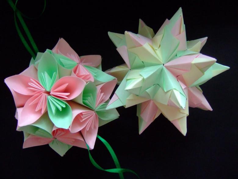 Kusudama: خيارات ، مخططات للصور كيفية صنع كرات kusudama من الورق