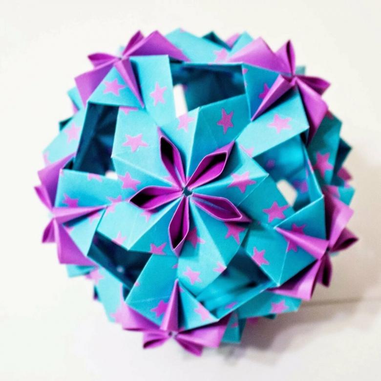 Kusudama: muligheder, fotodiagrammer, hvordan man laver kusudama -bolde ud af papir