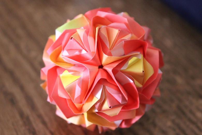 Kusudama: muligheder, fotodiagrammer, hvordan man laver kusudama -bolde ud af papir