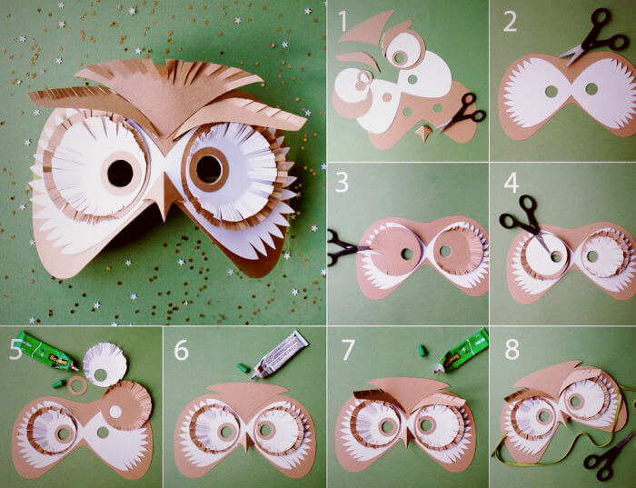 πώς να φτιάξετε μια μάσκα κουκουβάγιας από χαρτί | Svoimi-rukamy.com