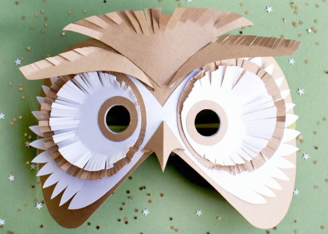 Kuinka tehdä paperipöllömaski omin käsin päähän | Svoimi-rukamy.com