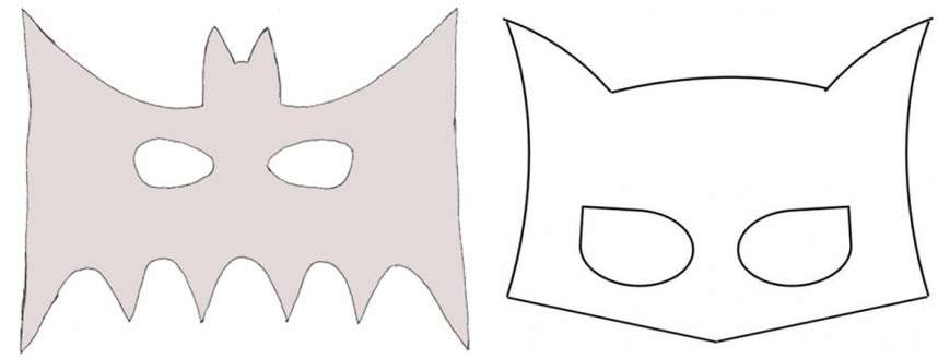 For at lave en Batman -maske skal du vælge en passende skabelon og sort materiale.