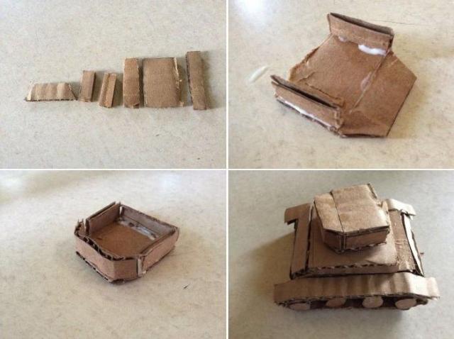 DIY kartónový tank model