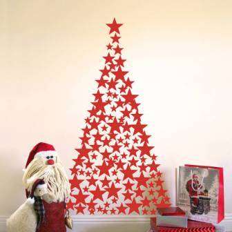 Urob si sám vianočné stromčeky na stenu. Foto