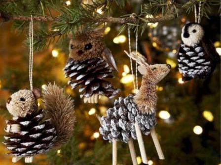 šišky na vianočný stromček