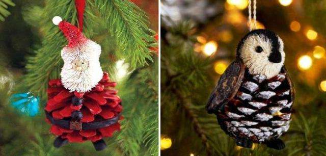 مخاريط شجرة عيد الميلاد مزينة