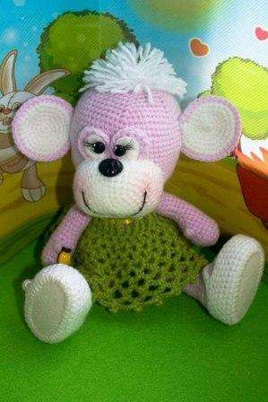 krásna háčkovaná opica amigurumi